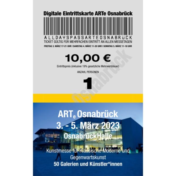 Digitale Eintrittskarte ARTe Osnabrück<br>(3-Tages-Pass | 1 Person)